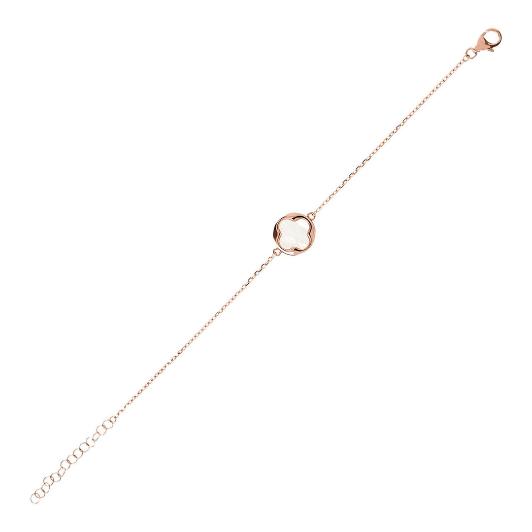 Bronzallure Rose Gold Four-Leaf Colver Chain Bracelet