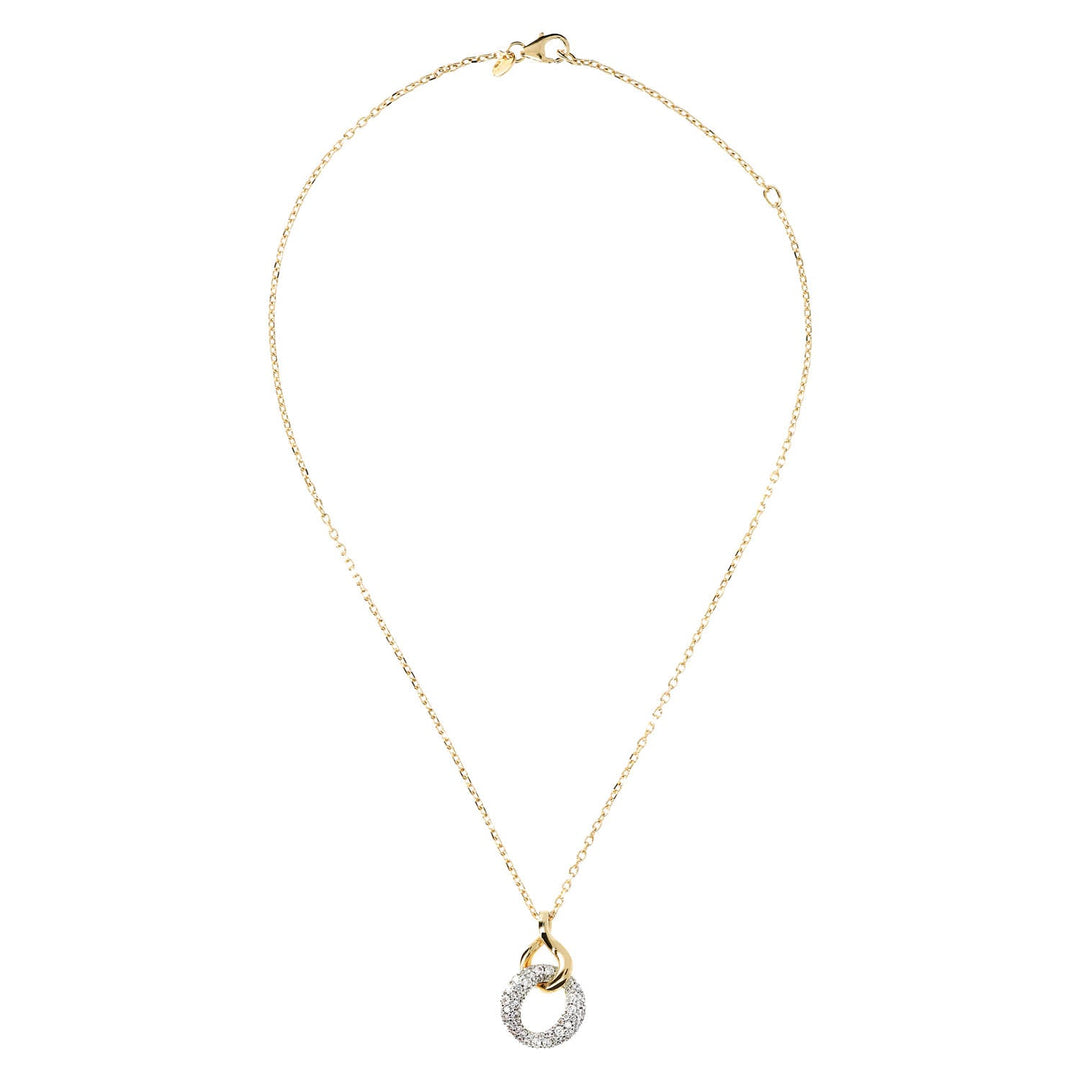 Bronzallure Golden Cubic Zirconia Circle Drop Necklace