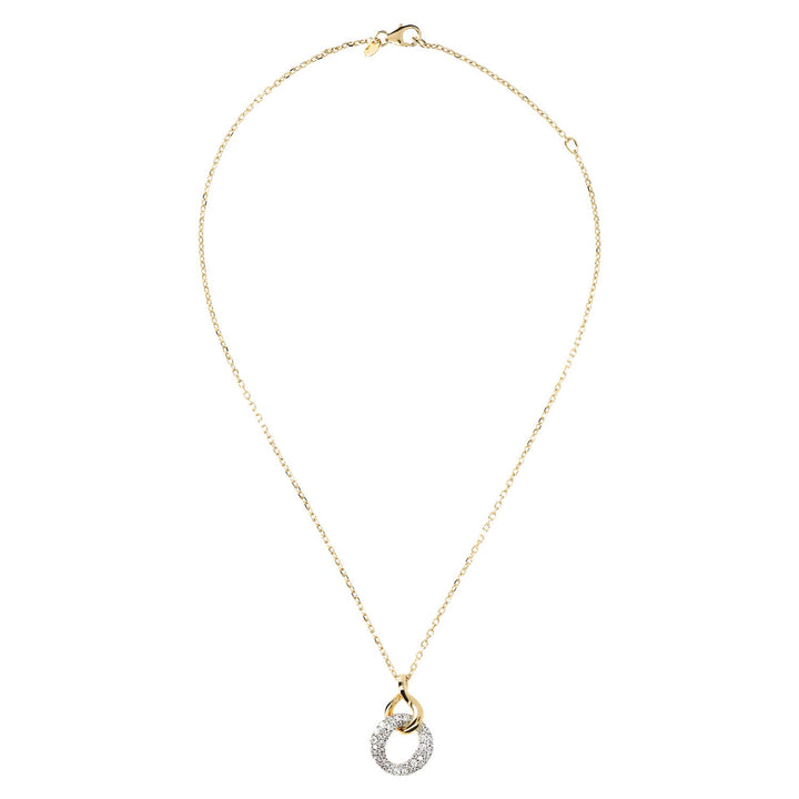 Bronzallure Golden Cubic Zirconia Circle Drop Necklace