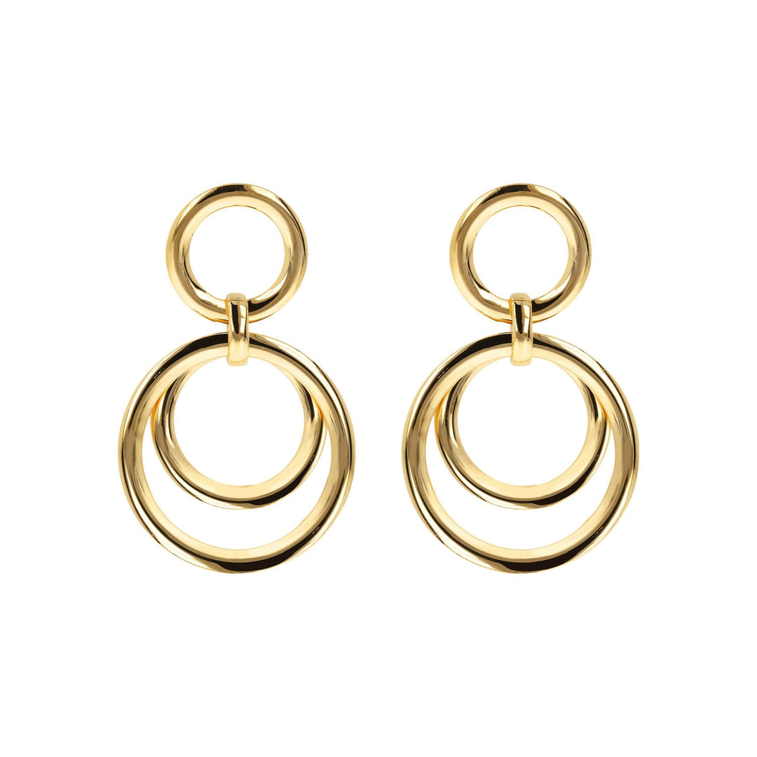 Bronzallure Golden Rose Multi Circle Drop Earrings