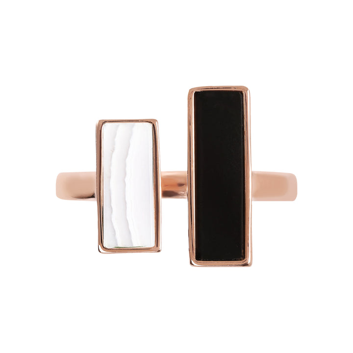 Bronzallure Bicolor Natural Stones Ring