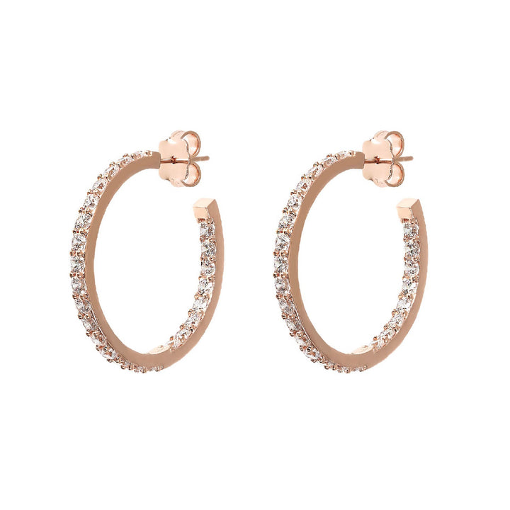 Bronzallure Cubic Zirconia Half Hoop Earring