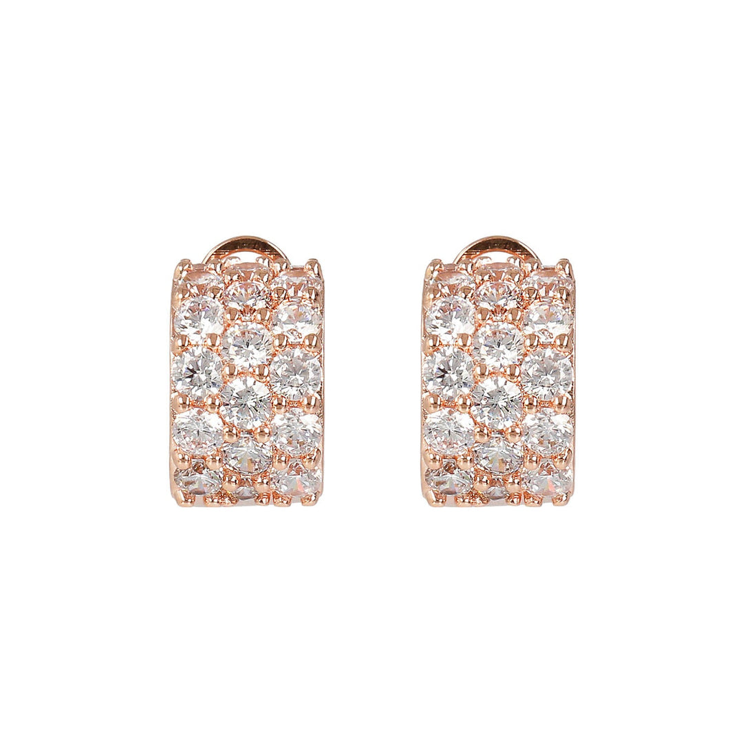 Bronzallure Cubic Zirconia Three Band Earrings