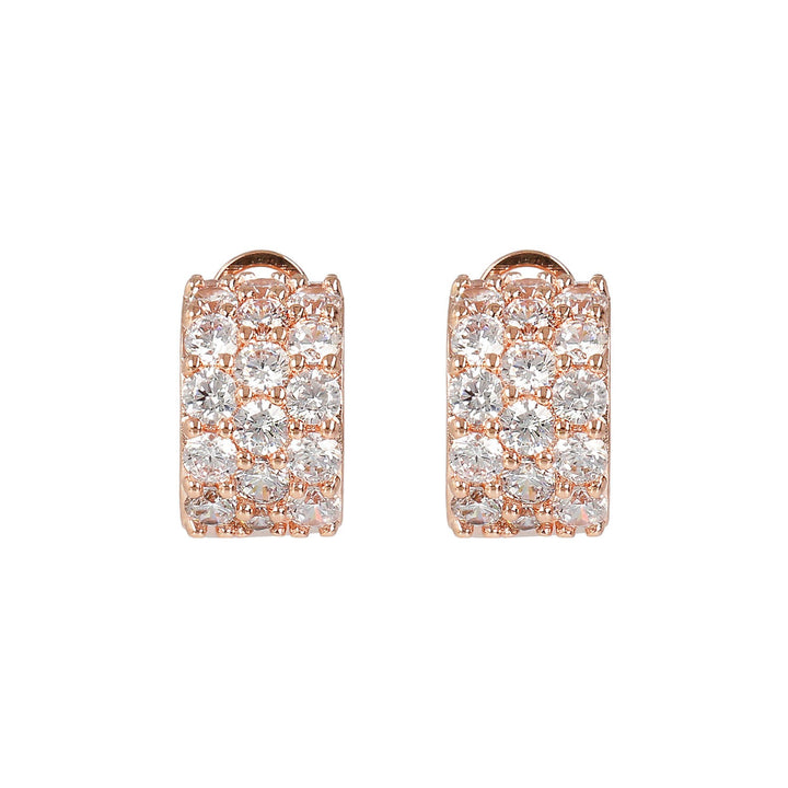 Bronzallure Cubic Zirconia Three Band Earrings