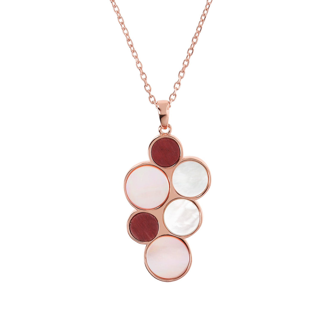 Bronzallure Alba Red Fossil Flat Necklace 43cm