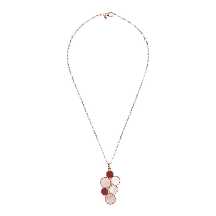 Bronzallure Alba Red Fossil Flat Necklace 43cm