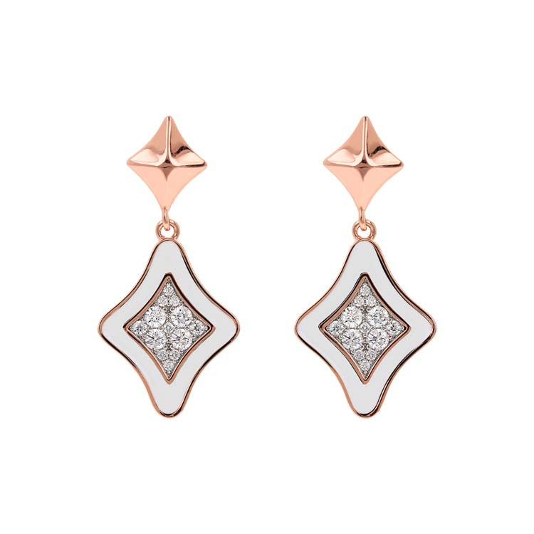 Bronzallure Alba White Cubic Zirconia Earrings