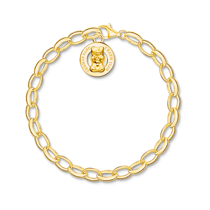 THOMAS SABO Charm bracelet with goldbears logo ring