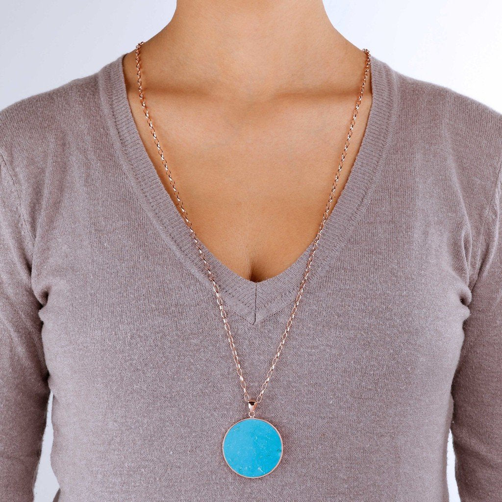 Bronzallure Magnesite Big Disc Necklace